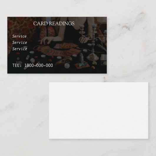 TAROT READING BEWERKBARE KAART VISITEKAARTJE (Voorkant / Achterkant)