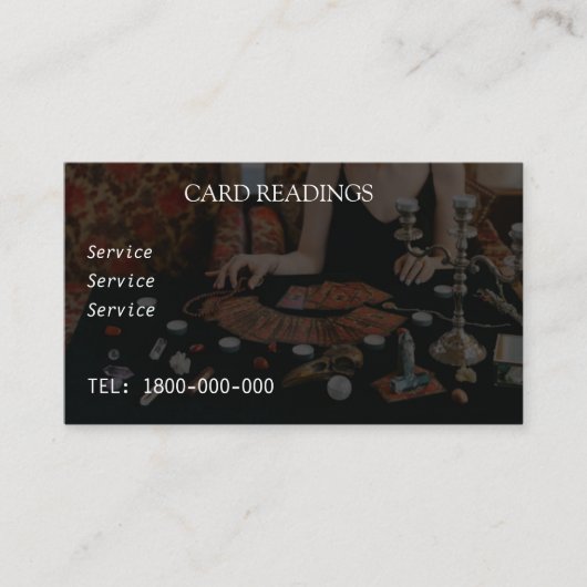 TAROT READING BEWERKBARE KAART VISITEKAARTJE (Voorkant)