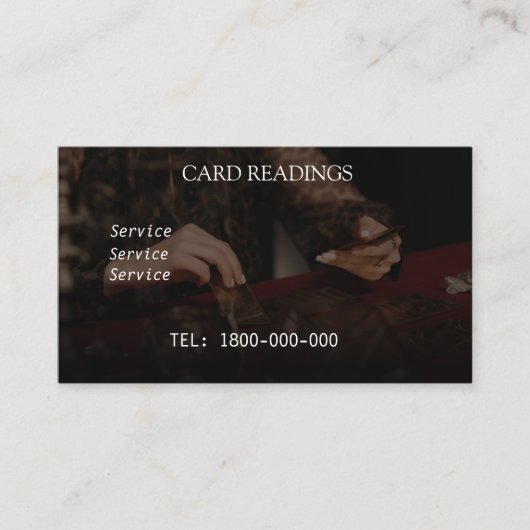 TAROT READING BEWERKBARE KAART VISITEKAARTJE (Voorkant)