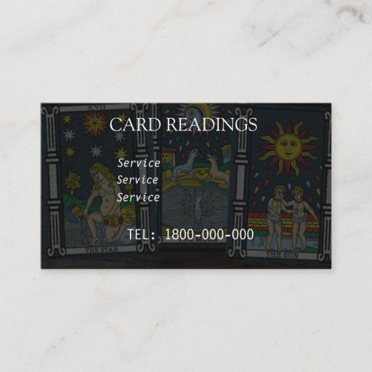 TAROT READING BEWERKBARE KAART VISITEKAARTJE (Voorkant)