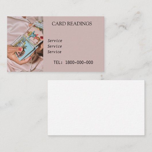 TAROT READING BEWERKBARE KAART VISITEKAARTJE (Voorkant / Achterkant)