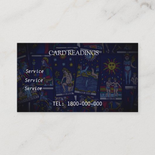 TAROT READING BEWERKBARE KAART VISITEKAARTJE (Voorkant)