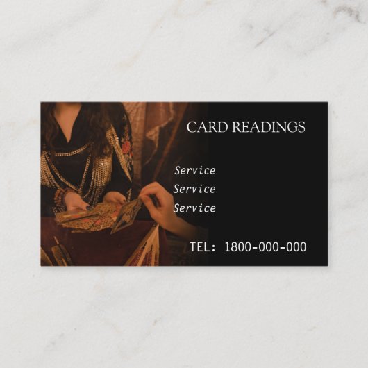 TAROT READING BEWERKBARE KAART VISITEKAARTJE (Voorkant)
