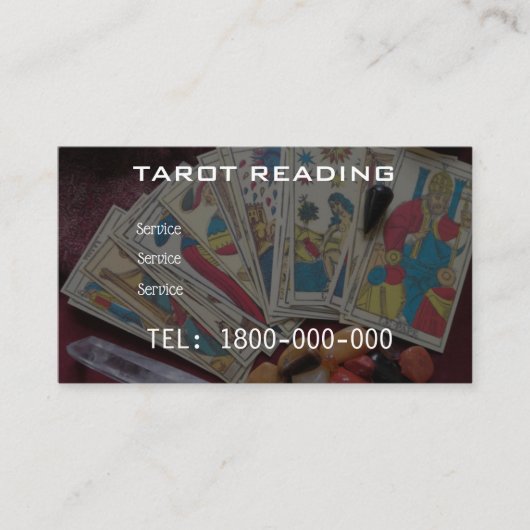 TAROT READING BEWERKBARE KAART VISITEKAARTJE (Voorkant)