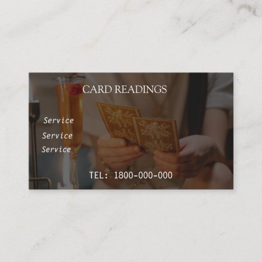TAROT READING BEWERKBARE KAART VISITEKAARTJE (Voorkant)