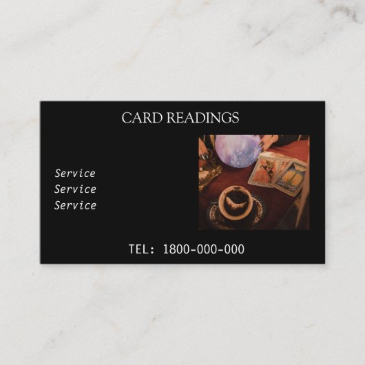 TAROT READING BEWERKBARE KAART VISITEKAARTJE (Voorkant)