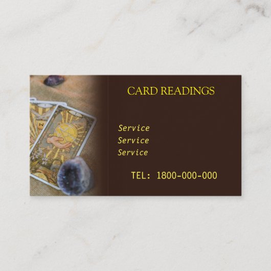 TAROT READING BEWERKBARE KAART VISITEKAARTJE (Voorkant)