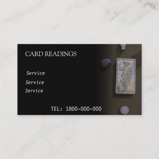 TAROT READING BEWERKBARE KAART VISITEKAARTJE (Voorkant)