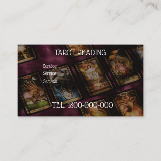 TAROT READING BEWERKBARE KAART VISITEKAARTJE (Voorkant)