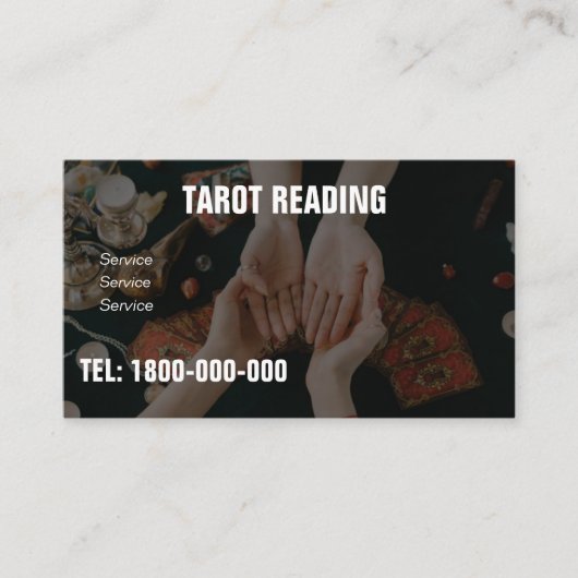 TAROT READING BEWERKBARE KAART VISITEKAARTJE (Voorkant)