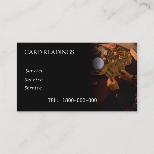 TAROT READING BEWERKBARE KAART VISITEKAARTJE (Voorkant)