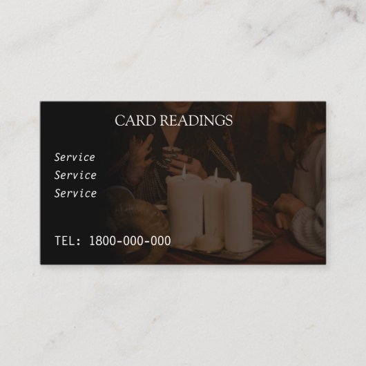 TAROT READING BEWERKBARE KAART VISITEKAARTJE (Voorkant)