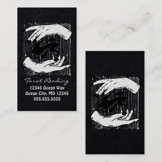Tarot Reading Black and White Hands Visitekaartje (Voorkant / Achterkant)