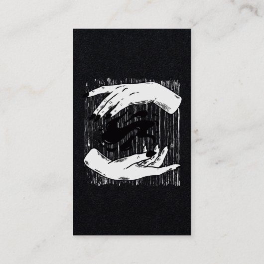 Tarot Reading Black and White Hands Visitekaartje (Achterkant)