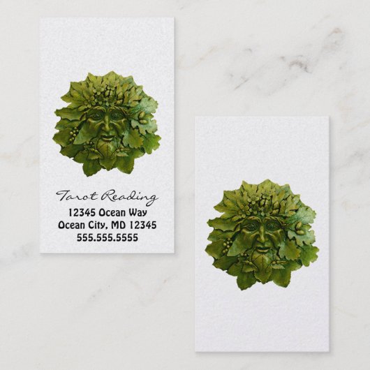 Tarot Reading Green Man Visitekaartje (Voorkant / Achterkant)