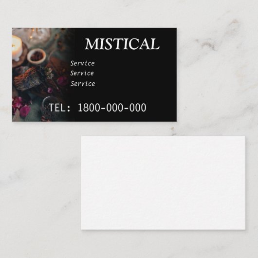 TAROT READING MISTISCH VISITEKAARTJE (Voorkant / Achterkant)