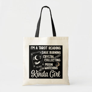 Tarot Reading Moon Phases Crystal Sage Burging Tote Bag