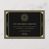 Tarot RSVP Elegant Gold Black  Sun Moon Informatiekaartje (Voorkant)