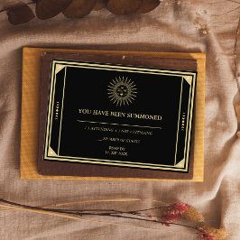 Tarot RSVP Elegant Gold Black Sun Moon Informatiekaartje