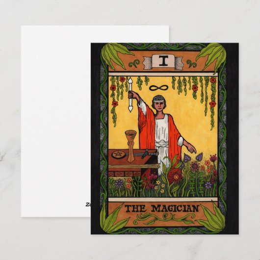 Tarot-serie - De goochelaar Feestdagenkaart (Voorkant / Achterkant)