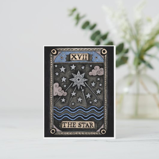 Tarot-serie - De ster Feestdagenkaart (Staand voorkant)
