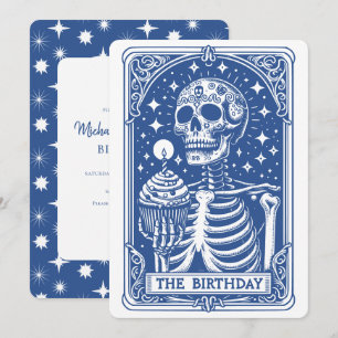 Tarot Skelet Blauwe Verjaardag Kaart