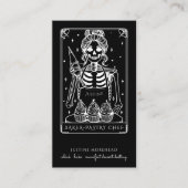 Tarot Skeleton Baker Whisk Cupcake Black Visitekaartje (Voorkant)