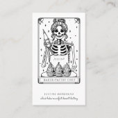 Tarot Skeleton Baker Whisk Cupcake Visitekaartje (Voorkant)