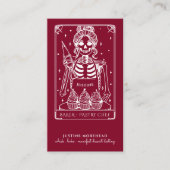 Tarot Skeleton Baker Whisky Cupcake Bourgogne Visitekaartje (Voorkant)
