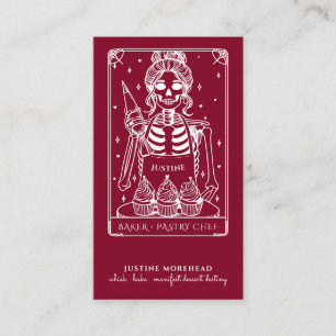 Tarot Skeleton Baker Whisky Cupcake Bourgogne Visitekaartje