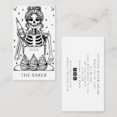 Tarot Skeleton Baker Whisky Cupcake Visitekaartje (Voorkant / Achterkant)