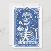 Tarot Skeleton Blue Birthday Kaart (Voorkant)