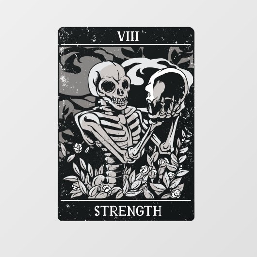 Tarot Skeleton Sterkte Raamsticker (Vel)
