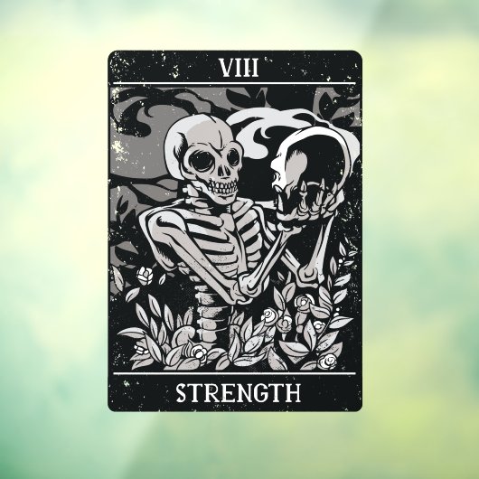 Tarot Skeleton Sterkte Raamsticker (Vel 3)