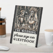 Tarot Skeletons Bruidegom Bruidegom Bruiloftsgaste Reclamebord Met Voetstuk (Insitu)