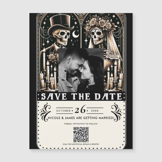Tarot Skeletten Bruid Bruidegom Huwelijk  Datum op (Voorkant)