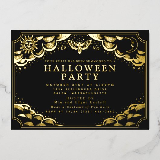 Tarot Spirit Board Halloween Party Folie Invitatio Folie Uitnodiging (Voorkant)