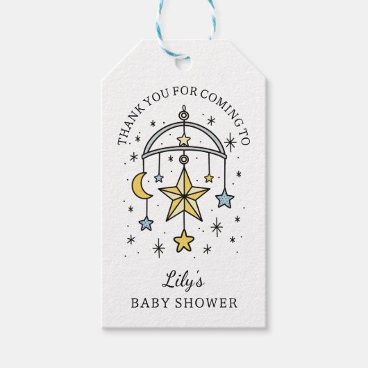 Tarot Stars Baby Boy Shower Thank You Favor Cadeaulabel (Voorkant)