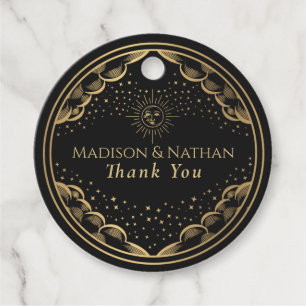 Tarot Sun en Moon Wedding Bedankjes Labels