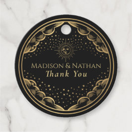 Tarot Sun en Moon Wedding Bedankjes Labels