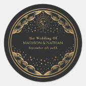 Tarot Sun en Moon Wedding Classic Round Sticker (Voorkant)