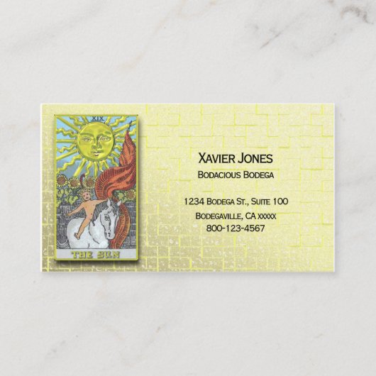 Tarot Sun gepersonaliseerd visitekaartje (Voorkant)