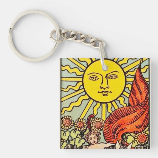 Tarot Sun Kaart Sleutelhanger (voorkant)
