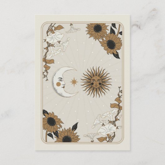 Tarot Sun Moon uitgelijnd Dank u trouwkaarten Informatiekaartje (Achterkant)