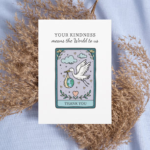 Tarot The World Baby Shower Bedankkaart