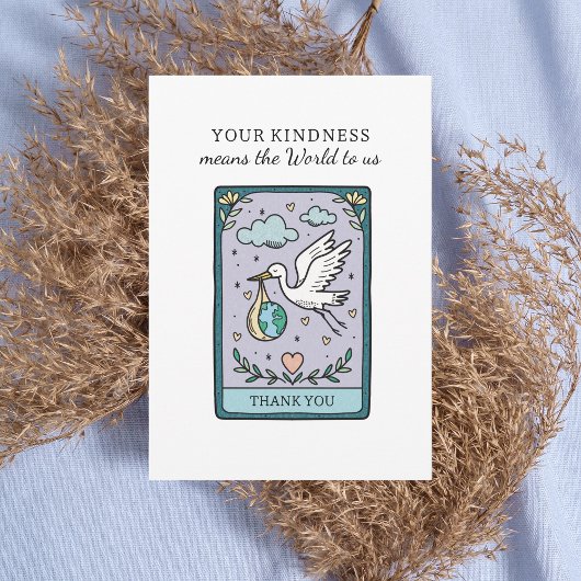 Tarot The World Baby Shower Bedankkaart