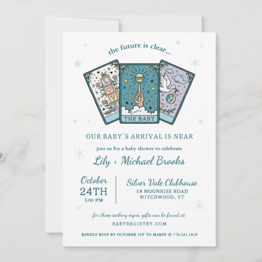 Tarot-thema Genderneutraal Baby shower Kaart (Voorkant)