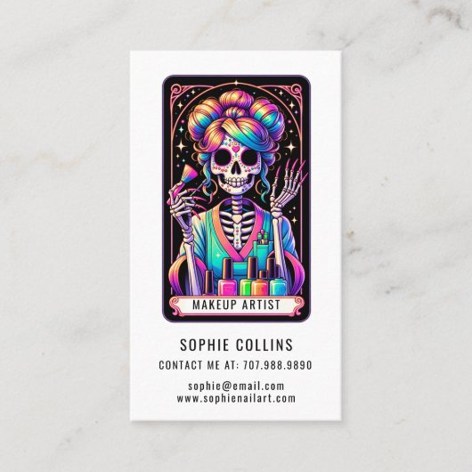 Tarot thema make-up artist Visitekaartje (Voorkant)
