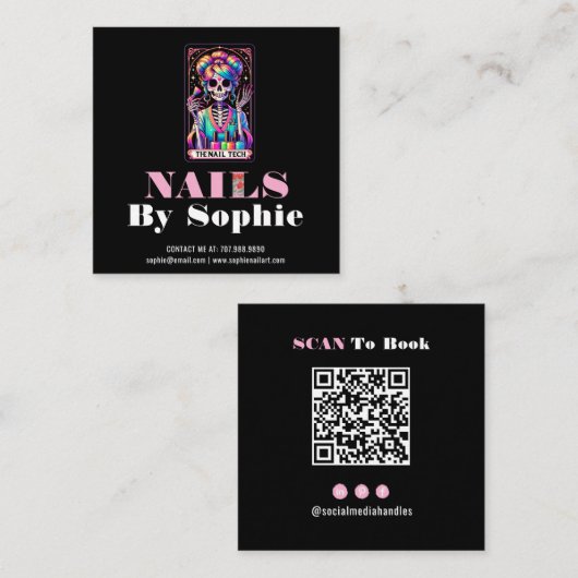 Tarot Theme Nail Tech Nail Art Visitekaartje (Voorkant / Achterkant)