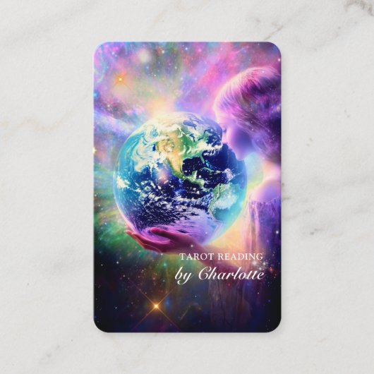 Tarot, Universe-Woman QR-code Visitekaartje (Voorkant)